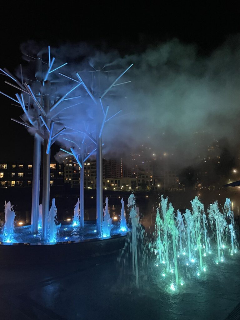 Fog Effects at Silver Lake Fountain in Waterloo, Canada